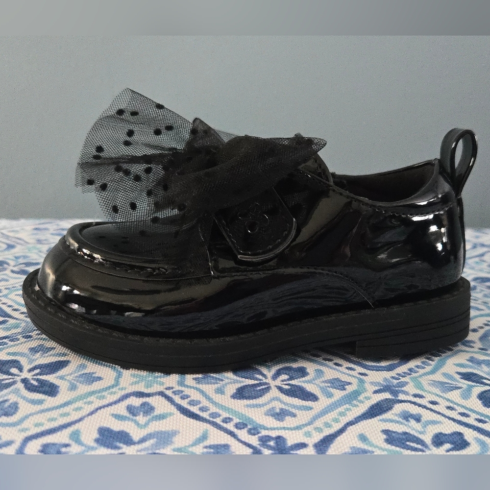 NEW Black Tulle Bow Toddler Dress Shoes Jessica Simpson